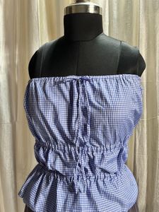 gingham blue tube top
