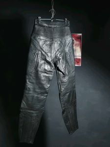 Black Leather Biker Pants
