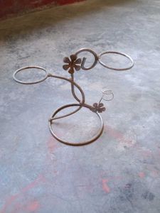 Rustic Metal Floral Candle Holder