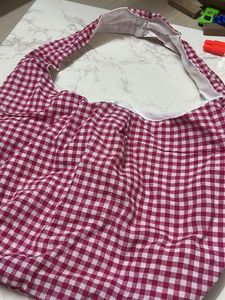 Chic Gingham Hobo Bag - Handmade