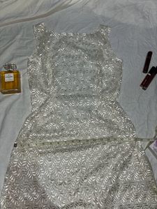 Lace White dress With Back Cut Out