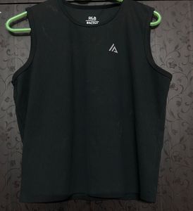 Black Ribbed Sleeveless Active Top
