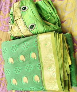 New, Unused Parrot Colour Kanchipuram Silk Saree