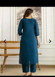Elegant Teal Embroidered Kurta Set