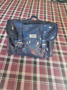 Shiny Blue Satchel Bag
