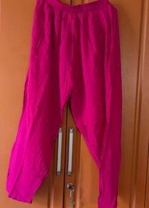 Cotton Fuchsia Angrakha Dhoti Coord Set