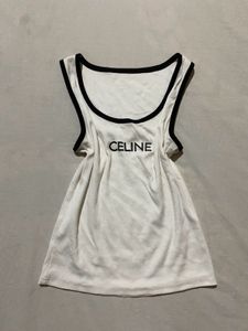 White Celine Tank Top