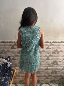 Fringed Sleeveless Mini Dress