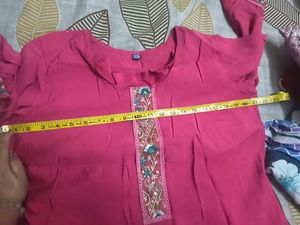 Beautiful Pink Kurta with Pants Set in XL size