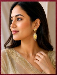 Elegant Gold and Silver Tone Leaf design Earr