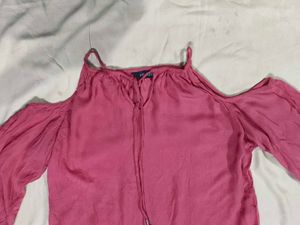 Chic Cold Shoulder Tie-Neck Top