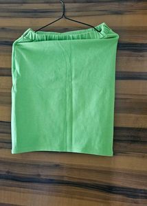 Lime Green Casual Skirt