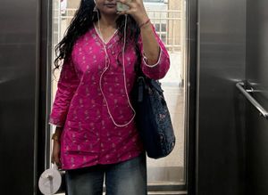 Beautiful Pink Floral short Kurti
