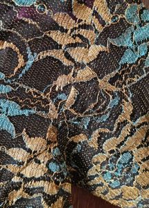 Blue Black Tailor Stiched Lace blouse