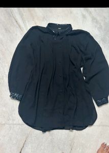 Black Shirt Long  Top