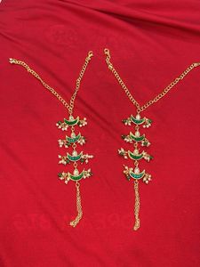 Emerald Crescent Hand Harness/ hathphool