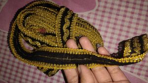 black velvet thread golden lace dresss material