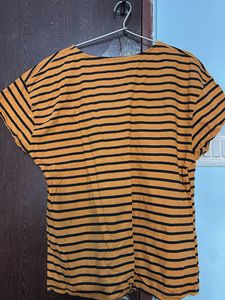 Striped T-shirt with Lace Detail