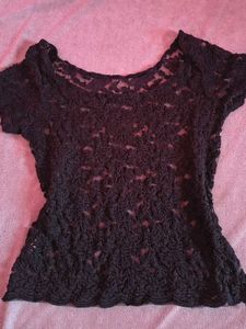 Sheer Black Lace Top