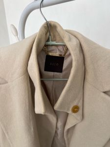 Elegant Beige Wool Blend Coat