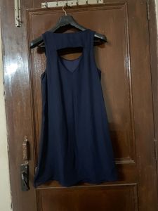 Elegant Navy Blue Ruffle Dress