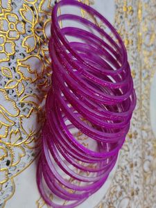 3 Set Of Glass Bangles 2.2 Size Beautiful Green Pi