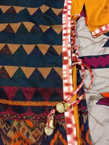 Boho Chic Kurti With Ikat Inspired Apron Overlay