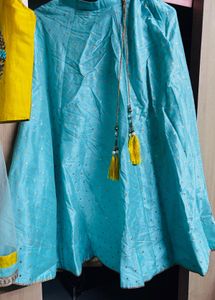 Yellow Embroidered Cold Shoulder Blouse
