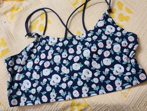 Floral Print Crop Top/ Bikini top 👙🍒