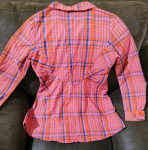 Pink Plaid Long Sleeve Shirt