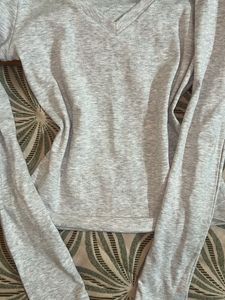 Glassons Grey V-Neck Long Sleeve Top