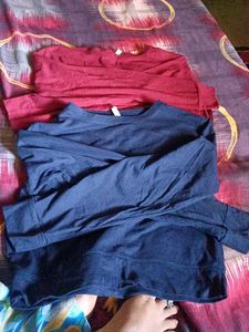 Navy Blue and maroon full sleevea top
