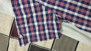 American Swan Navy Plaid Shirt