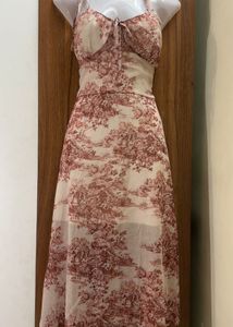 Chic Vintage Print Midi Dress