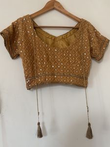 Embellished tan chikankri Blouse