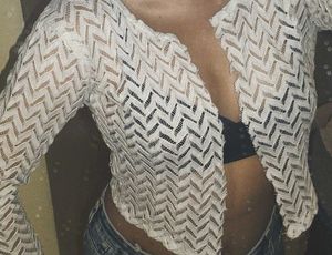 White Lace Cropped Bolero Top
