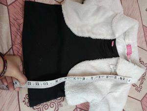 Girls' Black Dress with White Shrug