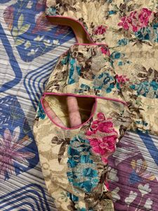 Floral Print Anarkali Gown