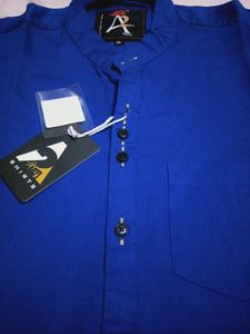Cotton Shirt with Mandarin Collar