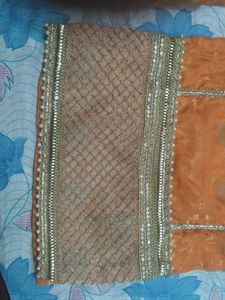 Orange Kurta Set with Embellishments