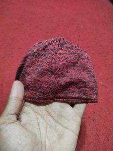 Red &amp; Black Marled Baseball Cap