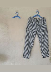 Striped Drawstring Casual Pants