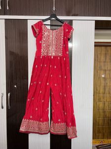 Stunning Red Embellished Ethnic palazzo