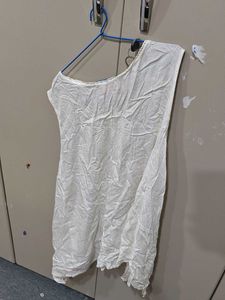 White Lace Detail Sleeveless Top