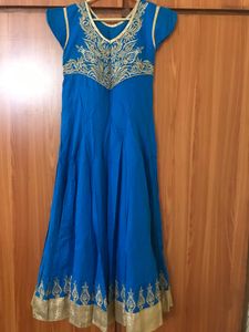 V Neck Embroidered Gown