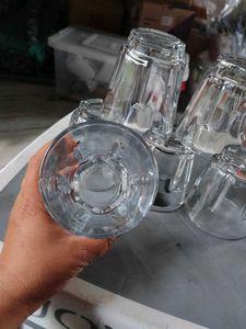 Set of 6 Clear Glass Tumblers new