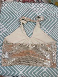 Sparkly Sequin Halter Neck Top