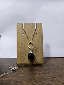 Elegant Handmade Black Bead Pendant Necklace
