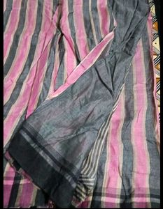 Beautiful Blue &amp; Pink Striped Saree