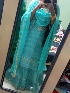 Stylish Sky Blue Gharara Suit